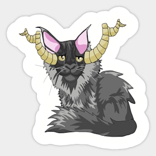 Twisted Horns Cat Sticker